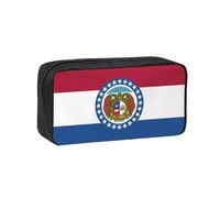 EdWal Trousse à crayons avec fermeture éclair et motif drapeau de l'État du Missouri - Grande capacité