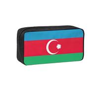 EdWal Trousse à crayons avec motif drapeau de l'Azerbaïdjan - Grande capacité - Avec fermeture éclair - Durable - Pour papeterie