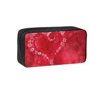 EdWal Trousse à crayons de grande capacité avec fermeture éclair durable pour la Saint-Valentin Motif cœur et fleurs