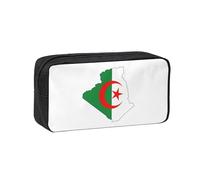 EdWal Trousse à crayons de grande capacité avec fermeture éclair - Motif carte du drapeau de l'Algérie