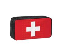 EdWal Trousse à crayons de grande capacité avec fermeture éclair - Motif drapeau suisse - Durable
