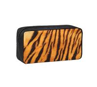EdWal Trousse à crayons de grande capacité avec fermeture éclair - Motif rayé tigre - Durable - Pour papeterie
