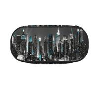 EdWal Trousse à crayons de grande capacité avec impression de peintures de New York - Grande trousse à crayons - Pour bureau, collège, école, Noir , Taille unique, Organiseur de sac