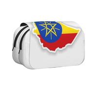 EdWal Trousse à crayons en toile avec drapeau de l'Éthiopie - Grande capacité - Multifonctionnel