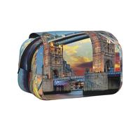 EdWal Trousse à crayons en toile avec impression Tower Bridge à Londres - Grande capacité - Multifonctionnel