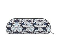 EdWal Trousse à crayons imprimée baleine tueur, trousse à crayons élégante pour femmes, trousse de maquillage de voyage, Doré, Jeden rozmiar, Trousse de toilette