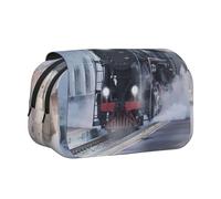 EdWal Trousse à crayons multifonction en toile avec impression train à vapeur Depart Sunset