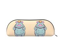 EdWal Trousse de maquillage avec imprimé hippopotame de dessin animé, trousse à crayons, trousse élégante pour femme, trousse de maquillage de voyage, Argenté., Taille unique, Trousse de toilette