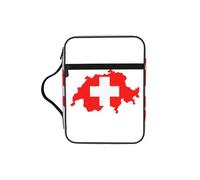 EdWal Trousse de maquillage avec poignée robuste et motif carte du drapeau suisse pour ranger des livres, des outils et des livres