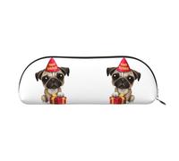 EdWal Trousse de maquillage mignonne avec imprimé chiot avec inscription « Happy Birthday » - Trousse à crayons élégante pour femme - Trousse de maquillage de voyage, doré, Taille unique, Trousse de