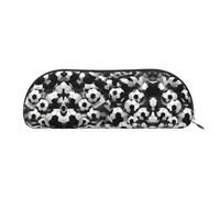 EdWal Trousse de maquillage noire et blanche avec motif ballon de football imprimé - Trousse à crayons élégante pour femme - Trousse de maquillage de voyage, Argenté, One Size, Trousse de toilette