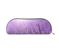 EdWal Trousse de maquillage romantique violette avec imprimé lavande - Trousse à crayons élégante pour femme - Trousse de maquillage de voyage, Argenté., Taille unique, Trousse de toilette