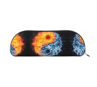 EdWal Trousse de maquillage Yin Yang Fire avec impression d'eau, trousse à crayons, trousse à crayons élégante pour femme, trousse de maquillage de voyage, Argenté., Taille unique, Trousse de toilette