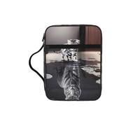 EdWal Trousse de toilette avec poignée robuste et motif de chat - Imprimé tigre - Petit sac à outils pour livres