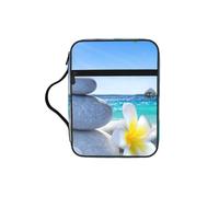 EdWal Trousse de toilette avec poignée robuste et motif fleurs tropicales et pierres zen, petite trousse à outils pour livres