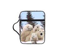 EdWal Trousse de toilette avec poignée robuste et motif ours polaire imprimé Bible, petite trousse à outils pour livres