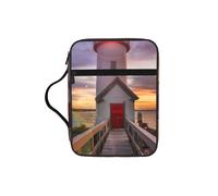 EdWal Trousse de toilette avec poignée robuste imprimée phare pour la Bible, petite trousse à outils pour livres