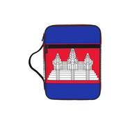 EdWal Trousse de toilette avec poignée robuste - Motif drapeau du Cambodge - Petit sac à outils pour livres