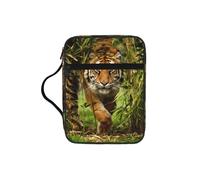 EdWal Trousse de toilette avec poignée robuste - Motif tigre dans la jungle - Petit sac à outils pour livres