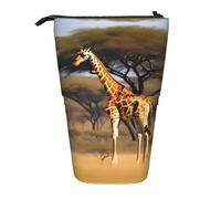 EdWal Trousse télescopique avec motif girafe d'Afrique, arbre majestueux, trousse à crayons, papeterie, trousse à cosmétiques, Noir , Taille unique, Organiseur de sac