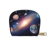 EdWal Universe Galaxy Outer Space Print Card Holder Unisex Credit Card Case for Men and Women Leather Card Holder Slim Business Card Holder, blanc, Taille unique