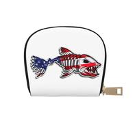 EdWal USA Bone Fish Print Card Holder Unisex Credit Card Case for Men and Women Leather Card Holder Slim Business Card Holder, blanc, Taille unique