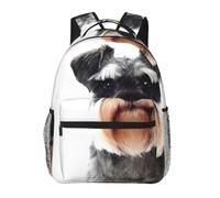 EdWal Well-Behaved Sac à dos de randonnée pour ordinateur portable Motif schnauzer pour homme et femme Sac à dos imperméable facile à nettoyer