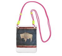 EdWal Wyoming Sac à bandoulière pour femme, mini porte-monnaie pour téléphone, joli portefeuille pour téléphone, cadeau de randonnée, voyage, Fuchsia, Taille unique