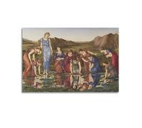 Edward Coley Burne-Jones - Le miroir de Vénus - Impression sur toile - Décoration murale d'intérieur moderne - 30 x 45 cm