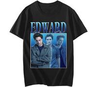 Edward Cullen T-Shirt Cotton Hold on Tight Twilight Saga Robert Pattinson T-Shirts Men Oversized Tee Shirt Tops Black Size L