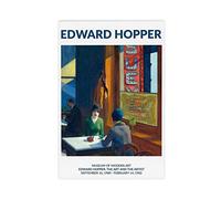 Edward Hopper Lot de 4 affiches d'exposition, Nighthawks, Cape Cod Morning, New York Pavements 4 affiches sur toile, décoration de chambre à coucher, paysage sportif, décoration de bureau, chambre,