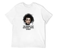 Edward Scissor Hands Paper Stone Johnny Depp Men's Cotton T-Shirt White Shirt Top Tee XL