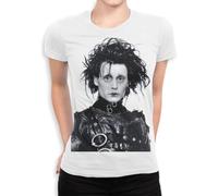 Edward Scissorhands Graphic T-Shirt, Tim Burton Movie Women's Tee(Medium)