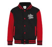 Edward Sinclair | Letterman unisexe style américain universitaire/université/bomber/baseball | Be Bold Be Fearless | Veste, Manches JetBlack & Red, L-XL