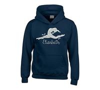 Edward Sinclair Small Navy Hoodie Personalised Gymnast with Silver Sparkling Glitter