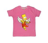 Edward Sinclair T-shirt pour enfant Les Simpsons D1 - Motif imprimé multicolore - Coton confortable, rose, 7-8 ans