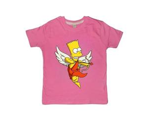 Edward Sinclair T-shirt pour enfant Les Simpsons D1 - Motif imprimé multicolore - Coton confortable, rose, 2-3 ans