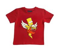 Edward Sinclair T-shirt pour enfant Les Simpsons D1 - Motif imprimé multicolore - Coton confortable, Rouge, 2-3 ans
