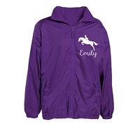 Edward Sinclair Veste d'équitation pour fille avec nom personnalisable, violet, 9 ans
