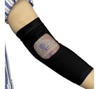 EDWERD PICC Line - Housse de protection avec fenêtre en maille - Manchon de bras pour haut ou bas du bras, joint en silicone antidérapant, confortable IV et protecteur de plâtre, 1 pièce (M)