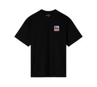 Edwin, Homme, Tops, Noir, Taille: S Fuji San Coucher de Soleil T-shirt Coton Imprimé