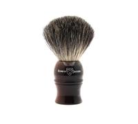 Edwin Jagger 1EJ332 Blaireau de rasage exfoliant fait main en poils de blaireau pour une mousse de qualité avec crème à raser ou savon à raser pour homme et femme (imitation corne claire)