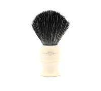 Edwin Jagger 1EJ337SYN Classic Black Blaireau de rasage exfoliant végétalien fibre synthétique écologique pour crème à raser ou savon à raser pour homme et femme (imitation ivoire)