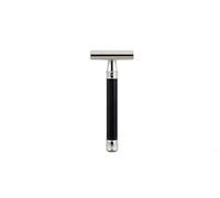Edwin Jagger 3one6 Rasoir de sécurité double lame rainuré en acier inoxydable Noir