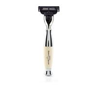 Edwin Jagger Manche de rasoir compatible avec la cartouche Gillette Mach3, chromé - Série 36 (imitation ivoire)