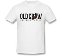 Edwina Erin Men's Old Crow Medicine Show Band Logo Black T Shirt XXXX-LargeWhite(XX-Large)
