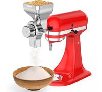 EDWODER Accessoire de moulin à grains pour mélangeur KitchenAid, moulin à farine à 12 niveaux de mouture de grossier à fin pour grains secs non gras, avoine, riz, maïs, orge, sarrasin, millet et