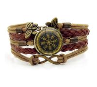 EDWTG Bracelet de protection avec boussole Viking pour femme - Turquoise - Bijoux nordiques viking pour femme, One Size, Métal, Pas de gemme