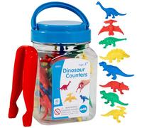 edx education Compteurs dinosaures - Mini bocal - Apprendre le comptage, les couleurs, le tri et le séquençage - Math Manipulative 13037