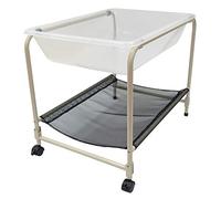 edxeducation Bac à eau et support de bureau - Fournitures scolaires pour jeux sensoriels - 23 pouces de haut - Table de sable et d'eau - Roues verrouillables et étagère